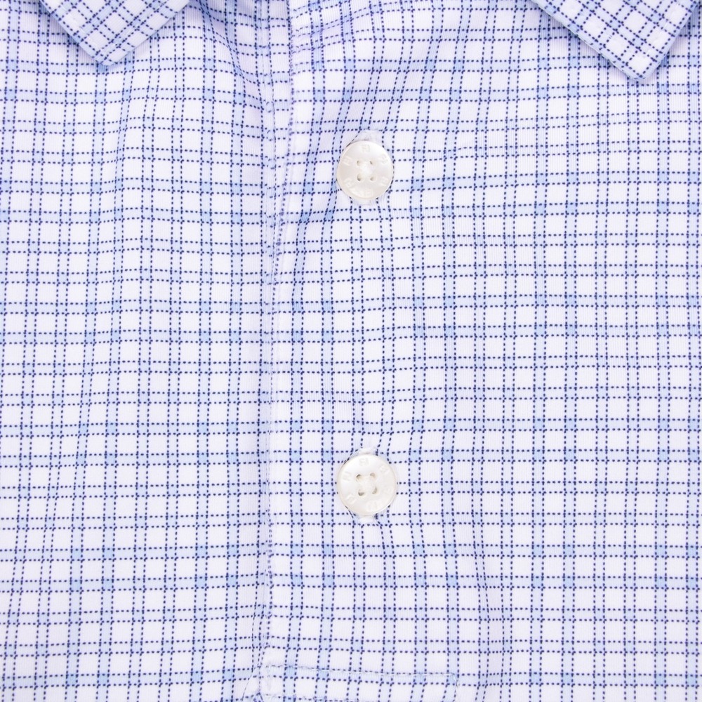 FootJoy Golf Polo Shirt Mens XL‎ Blue White Check Plaid Short Sleeve Stretch - Picture 4 of 9